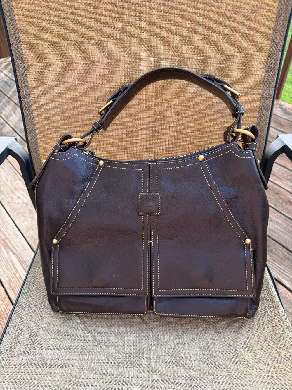 Dooney & Bourke Florentine KINGSTON HOBO Shoulder Purse color is BROWN T’MORO
